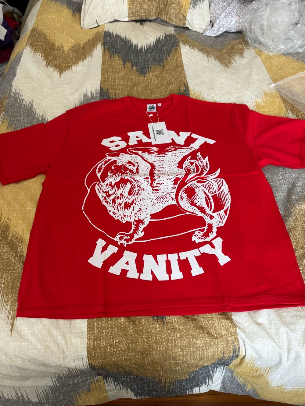 Saint Vanity Red Graphic Short Sleeve Tee size XL